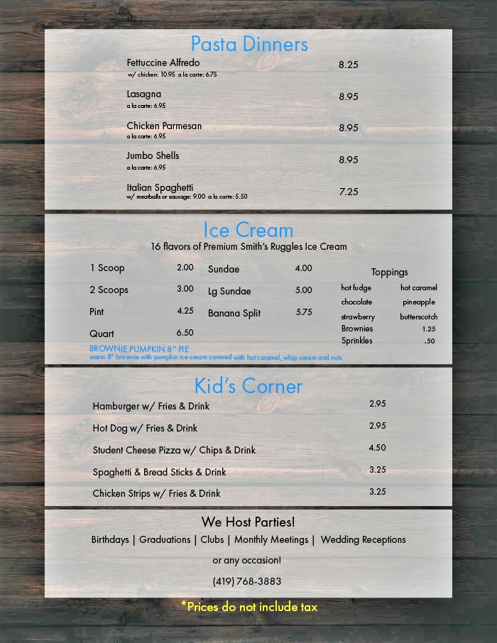 Pizza Takeout Menu In Morrow County Oh Salads And Pasta